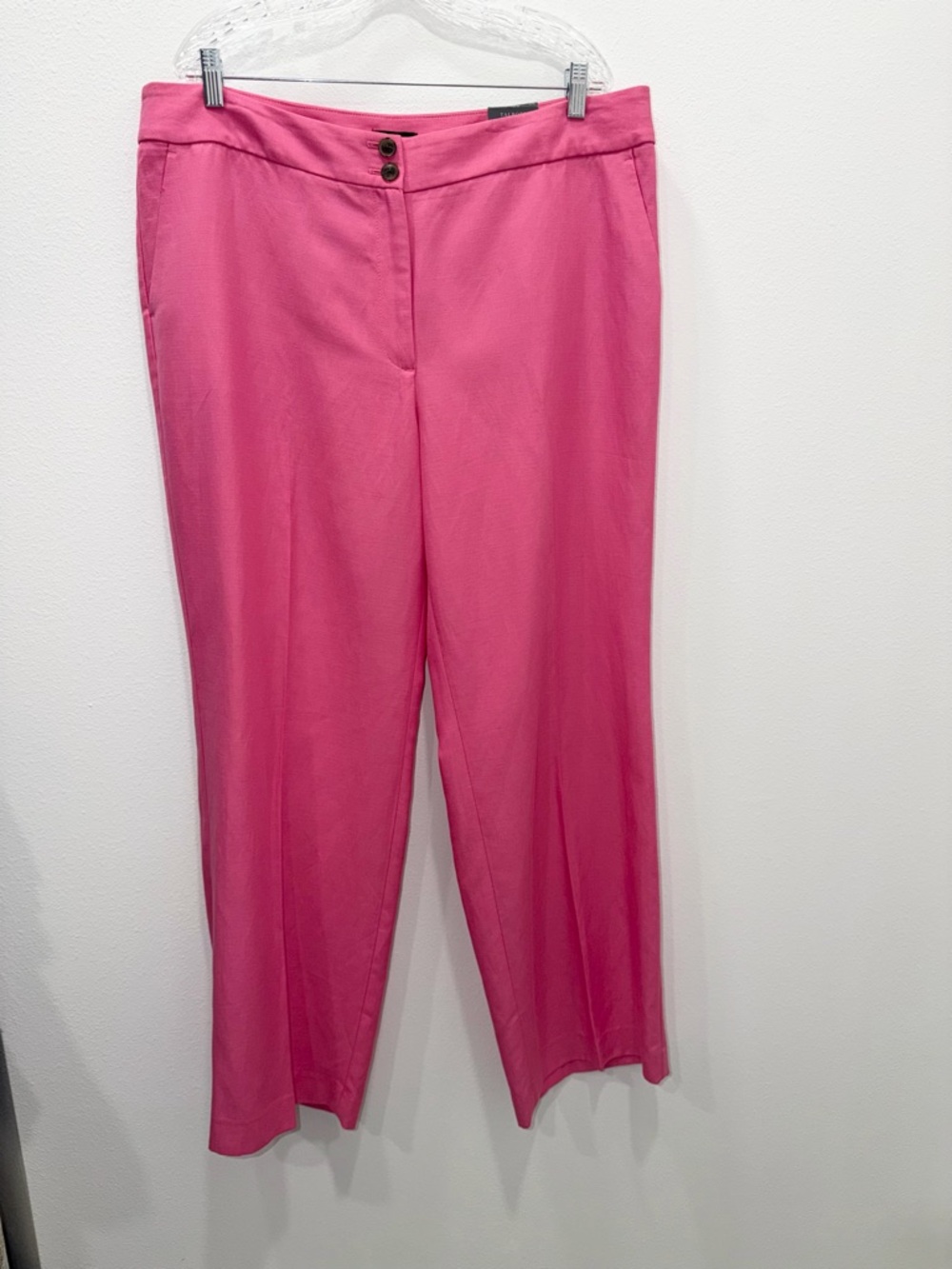 Talbots Greenwich Pant Plus 16W High Waist Wide Leg Full Length NWT Pink - Picture 11 of 14